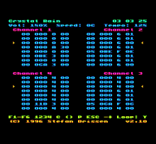 MOD player - watch hex scroll by